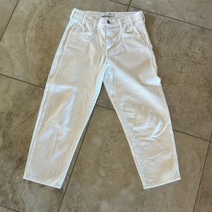 Cropped straight leg jeans